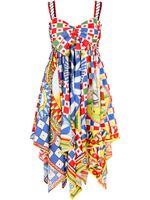 Dolce & Gabbana robe en serge à imprimé Carretto - Bleu