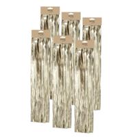 Engelenhaar - 6x - goud - 50 cm - lametta haar - folie - tinsel - kerstversiering