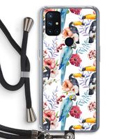 Bloemen tukan: OnePlus Nord N10 5G Transparant Hoesje met koord Bloemen tukan: OnePlus Nord N10 5G Transparant Hoesje met koord