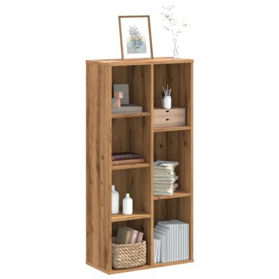 Boekenkast 50x25x105 cm bewerkt hout artisanaal eikenkleurig