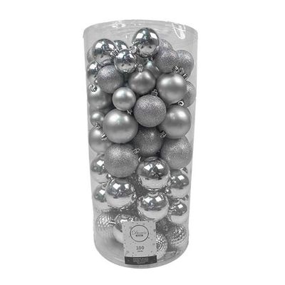 Kerstballen mix 100 st Zilver Kerst Buitengewoon de Boet - Buitengewoon de boet Kerstballen mix 100 st Zilver Kerst Buitengewoon de Boet - Buitengewoon de boet