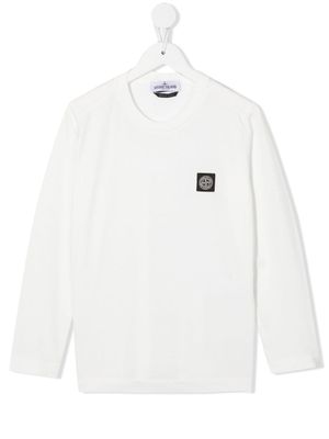 Stone Island Junior t-shirt à patch logo - Blanc