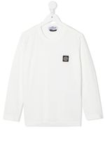 Stone Island Junior t-shirt à patch logo - Blanc