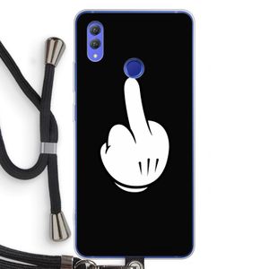 Middle finger black: Honor Note 10 Transparant Hoesje met koord