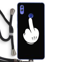 Middle finger black: Honor Note 10 Transparant Hoesje met koord