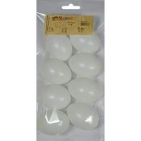 8x Witte kunststof eieren decoratie 6 cm hobby   - - thumbnail