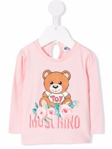 Moschino Kids t-shirt à imprimé Teddy Bear - Rose