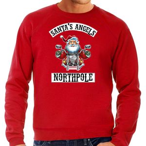 Foute Kersttrui / outfit Santas angels Northpole rood voor heren