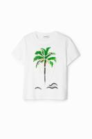 T-shirt handgeschilderde palmboom - WHITE - XL
