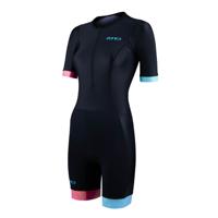 Zone3 Activate plus korte mouw trisuit zwart/neon dames S