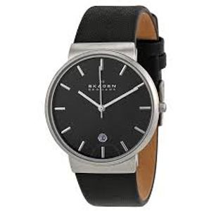 Horlogeband Skagen SKW6101 Leder Zwart 20mm