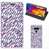LG V40 Thinq | Hoesje met Magneet | Feathers Color