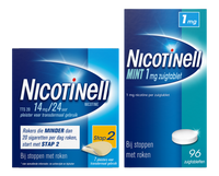 Nicotinell Combineer Pleister 14 mg (7st) en Zuigtablet Mint 1 mg (96st) -