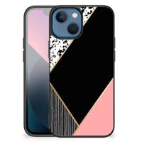Apple iPhone 13 mini Backcover Zwart Roze Vormen Apple iPhone 13 mini Backcover Zwart Roze Vormen