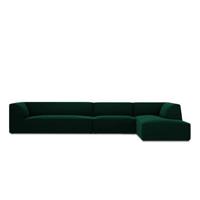 Windsor & Co Sao Hoekbank met Chaise Longue Rechts - 5-zits - Velvet - Flessengroen