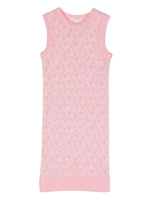 Michael Kors Kids robe en maille à logo intarsia - Rose