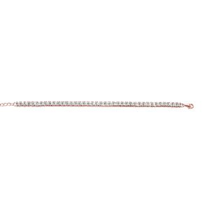New Bling 9NB-0236 Tennisarmband zilver met vierkante zirkonia 4 mm rosekleurig17-20 cm
