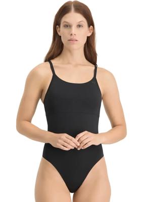 Naadloze body dames - Spaghetti bandjes - Zwarte bodysuit die niet doorschijnt