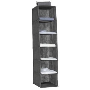 Kast organizer - hangend - 6 vakken - 30 x 30 x 120 cm - grijs