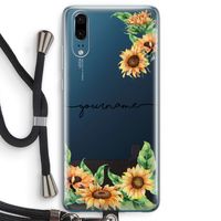 Zonnebloemen: Huawei P20 Transparant Hoesje met koord