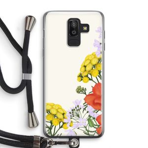 Wilde bloemen: Samsung Galaxy J8 (2018) Transparant Hoesje met koord