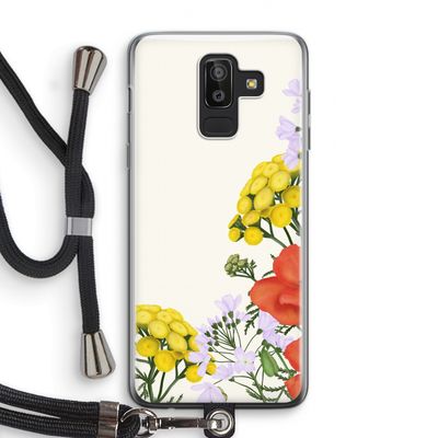 Wilde bloemen: Samsung Galaxy J8 (2018) Transparant Hoesje met koord