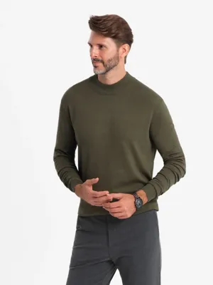 Ombre - Heren Sweater - Half Turtleneck - Groen Olijf - Italianstyle