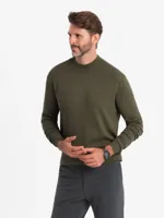 Ombre - Heren Sweater - Half Turtleneck - Groen Olijf - Italianstyle