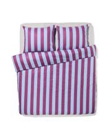 HEMA Dekbedovertrek 200x200/220cm zacht katoen strepen blauw-paars (multi)