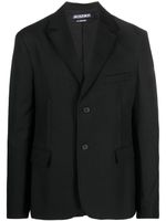 Jacquemus blazer boutonné à ornements en cristal - Noir