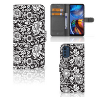 Motorola Moto E32 | Moto E32s Hoesje Black Flowers - thumbnail