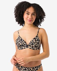 HEMA Dames Voorgevormde Push-up Bikinitop Triangel Rib Dieren Multi (multi)