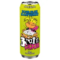 Mega Brain - Licker Sour Blue Raspberry Fizzy Candy Drink Can 500ml - thumbnail