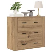 Dressoir 80x33x70 cm bewerkt hout artisanaal eikenkleurig