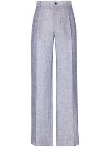 Dolce & Gabbana straight-leg linen trousers - Gris