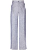 Dolce & Gabbana pantalon en lin à coupe droite - Gris