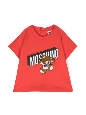 Moschino Kids t-shirt en coton à motif Teddy Bear - Rouge