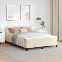 Bed met matras Crème 140 x 190 cm Kunstleer