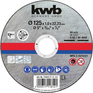 kwb 711812 Doorslijpschijf recht 125 mm 1 stuk(s) Staal