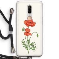 Red poppy: OnePlus 6 Transparant Hoesje met koord