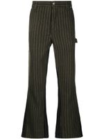 GALLERY DEPT. pinstripe mid-rise flared trousers - Vert - thumbnail