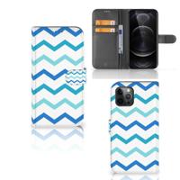 Apple iPhone 12 Pro Max | Telefoon Hoesje | Zigzag Blauw