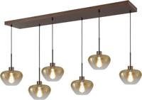 Masterlight 6-lichts hanglampGenua bruin met goud glas Ø 24cm - 2971-15-15-130-25624 Masterlight 6-lichts hanglampGenua bruin met goud glas Ø 24cm - 2971-15-15-130-25624