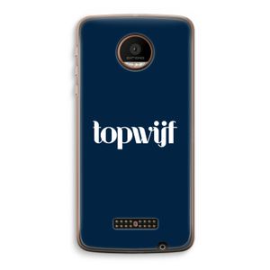 Topwijf Navy: Motorola Moto Z Force Transparant Hoesje