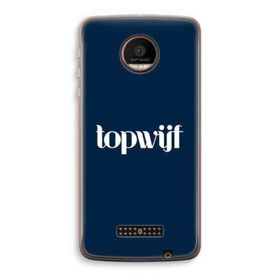Topwijf Navy: Motorola Moto Z Force Transparant Hoesje
