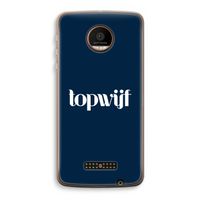 Topwijf Navy: Motorola Moto Z Force Transparant Hoesje
