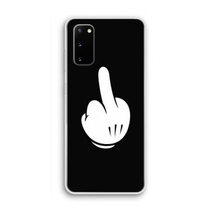 Middle finger black: Samsung Galaxy S20 Transparant Hoesje