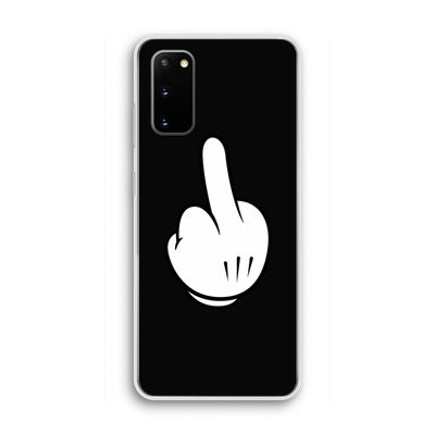 Middle finger black: Samsung Galaxy S20 Transparant Hoesje