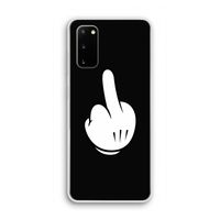Middle finger black: Samsung Galaxy S20 Transparant Hoesje