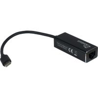 Inter-Tech ARGUS IT-811 USB-C RJ-45 Zwart kabeladapter/verloopstukje - thumbnail